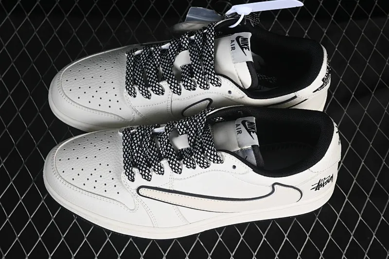 All Categories Air Jordan Jordan Series Basketball Shoes Air Jordan 1 Low High-end Customized Low-top Shoes Travis Scott x Fragment Design x Air Jordan 1 Low OG SP AJ1 Joe 1 Stussi Joint Rice Black Edge Low-top Cultural Casual Shoes CS5288-503